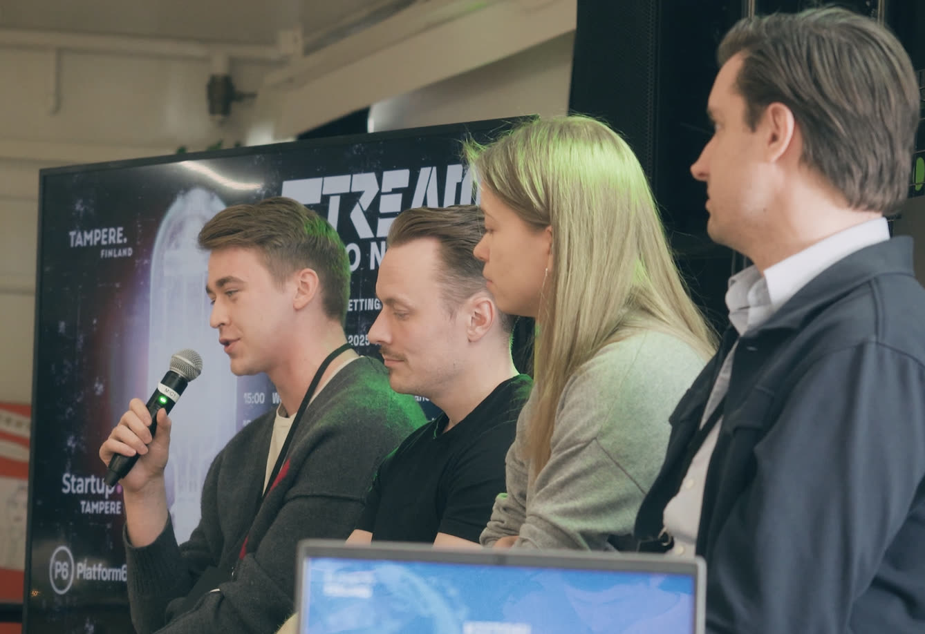 Daniel Uusitalo on the investor panel at Platform6 Stream Connect 2025 in Tampere, Finland